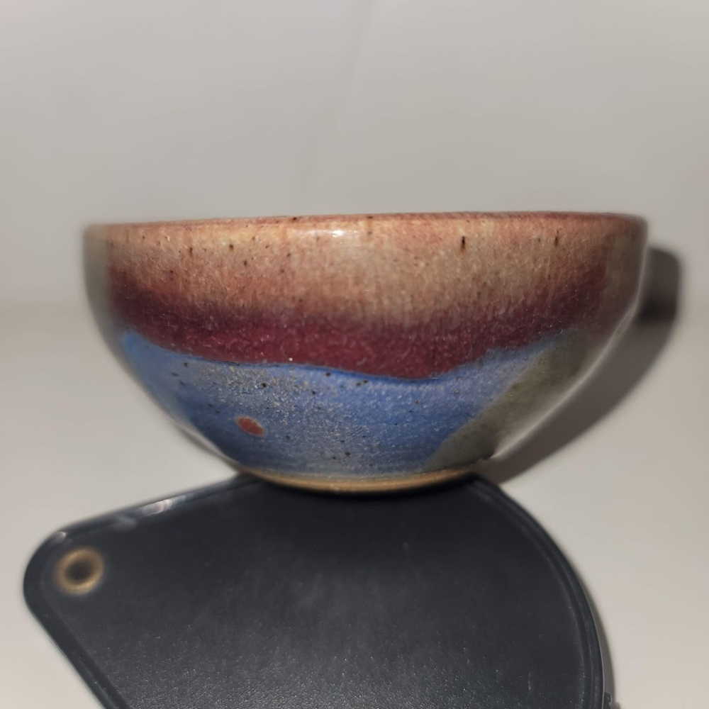 handmade Pottery mini bowl signed Dipping Sauce Condiment Small 3 1/4" Clay